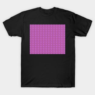 Retro Style Pink Circle Pattern With Purple and Mauve Accents T-Shirt